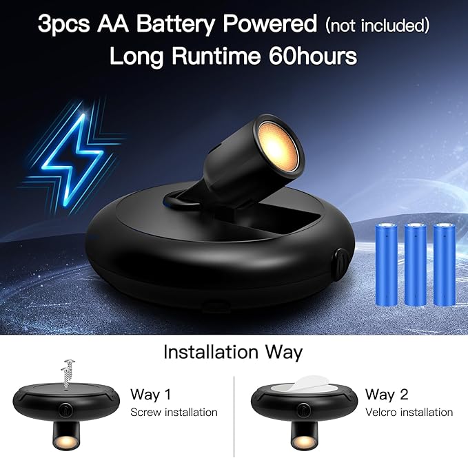 Wireless Led Spot light Battery Operated with Remote ,Up Light for Plants ,Down Light for Picture on Wall, Dimmable Timer Mini Accent SpotLight Painting Light for Trees Frame Dartboard Gallery Cabinet