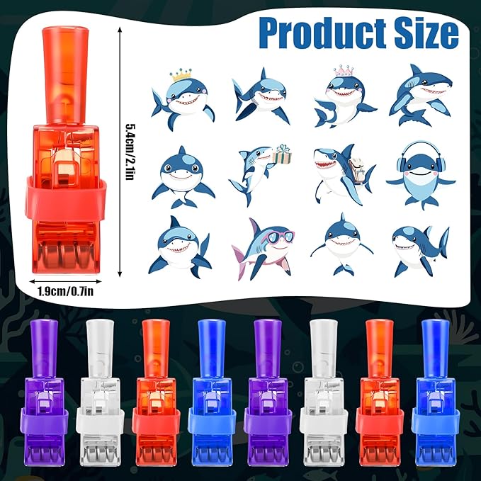 Tuanse 36 Pcs Shark Finger Lights Gifts Bulk for Kids Glow in the Dark Finger Lights Ocean Themed Shark Party Decorations Birthday Party Favors Under the Sea Themed Gift Idea for Kids Boy Girl Adult