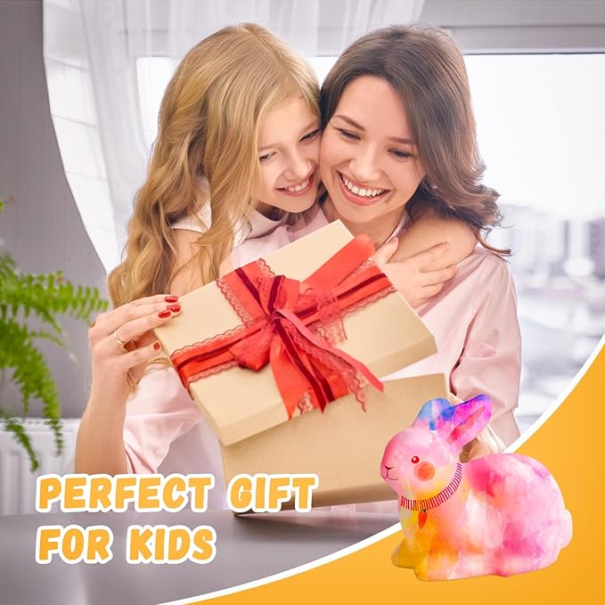 Paint Your Own Bunny Lamp Kit, Arts and Crafts for Kids Ages 8-12, Art Supplies Painting kit for Kids 6-12, Bunny Crafts Night Light, Birthday Easter Party Holiday Gift for Girls Boys Ages 3 4 5 6 7+