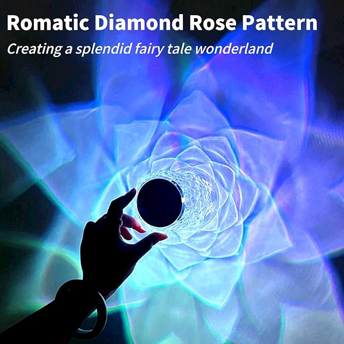 Crystal Touch Lamp, 16 Color Changing Touching Control Rose Crystal Diamond Lamp Nightstand Light Lamp with Remote for Bedroom, Bar, Dinner, Christmas, Birthday Gifts (Small)