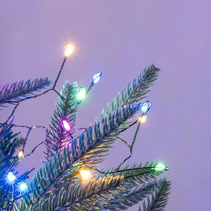 Firecracker Fairy Lights,10FT 100Leds Waterproof Twinkle Lights Plug in,8 Modes Remote String Light for Indoor Outdoor Christmas Wedding Birthday Patio Garden Decor,Green Wire,Multicolor