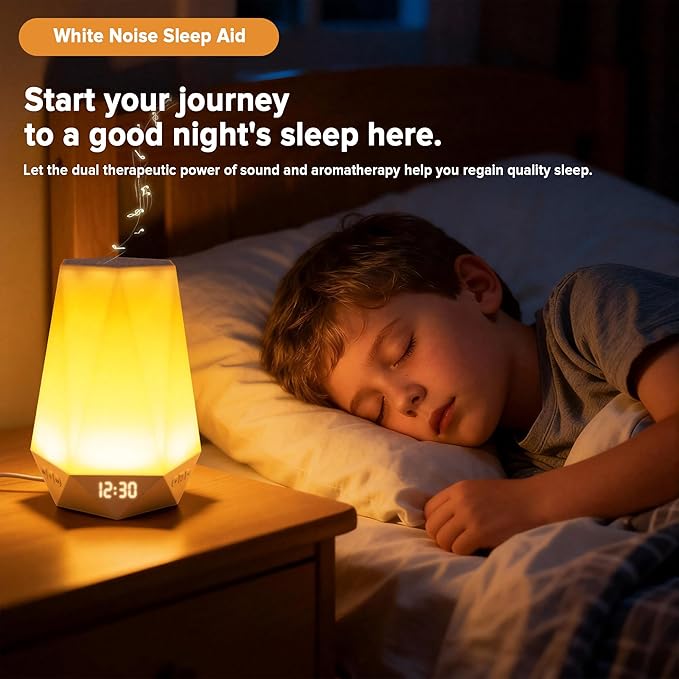 Sleep Sound Machines，White Noise Machine for Baby Sleeping with Night Light, Portable Sound Machine with 32 Soothing Sounds, 8 Night Light Colors, Timer, App Remote Control, Personal Sleep Routine