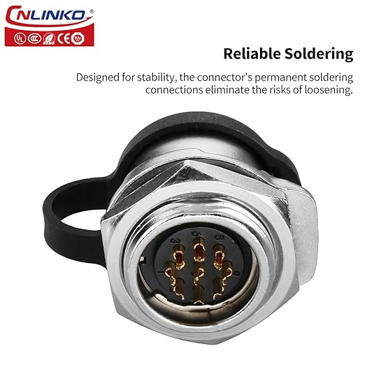 CNLINKO LP20 9 Pin Waterproof Connectors,IP68 Circular Connectors Fast Locking Plug,2-12 Pin Power Connector M20 Male Female Plug,LED Outdoor Lighting Connectors(9 Pin)