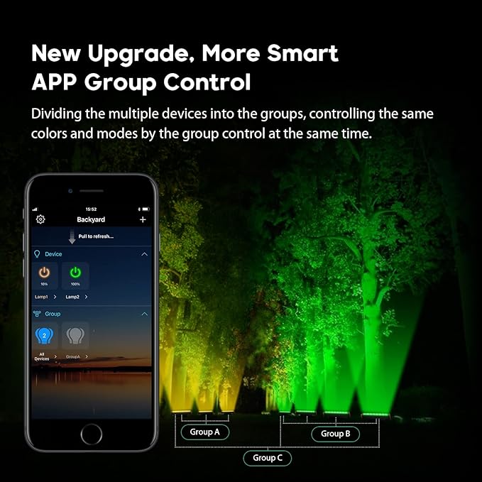 Smart LED Wall Washer Flood Light, 168W RGB+CW Color Changing Smart Light Fixtures with Group and Individual Control, Timing & Music Sync Functions, Waterproof for Outdoor Indoor Lighting Projects