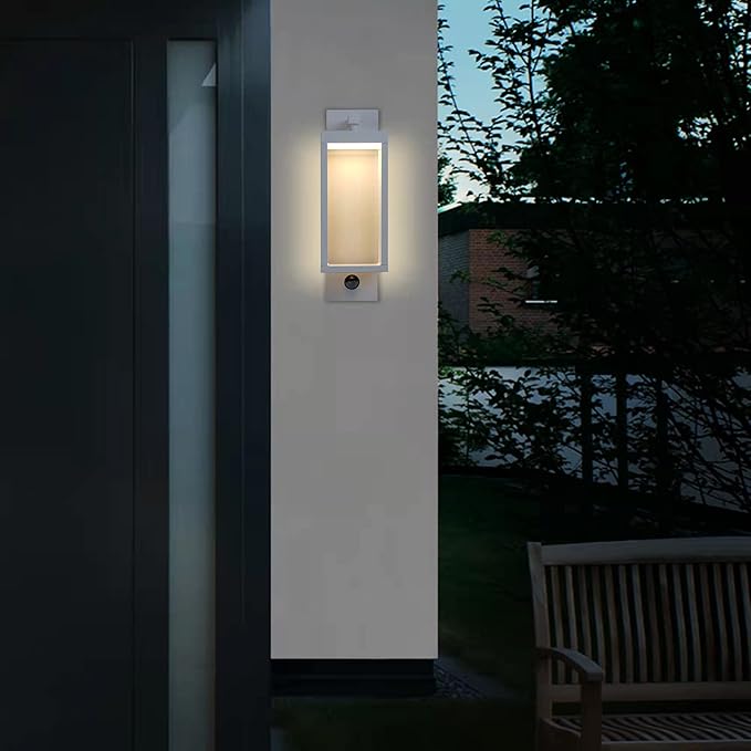 Lustrlach 2 Pack Motion Sensor Outdoor Light Fixtures Wall Mount,Exterior Wall Sconce, Porch Light, Garage Lights, Waterproof Motion Lights for Outside, Garden, Front Door
