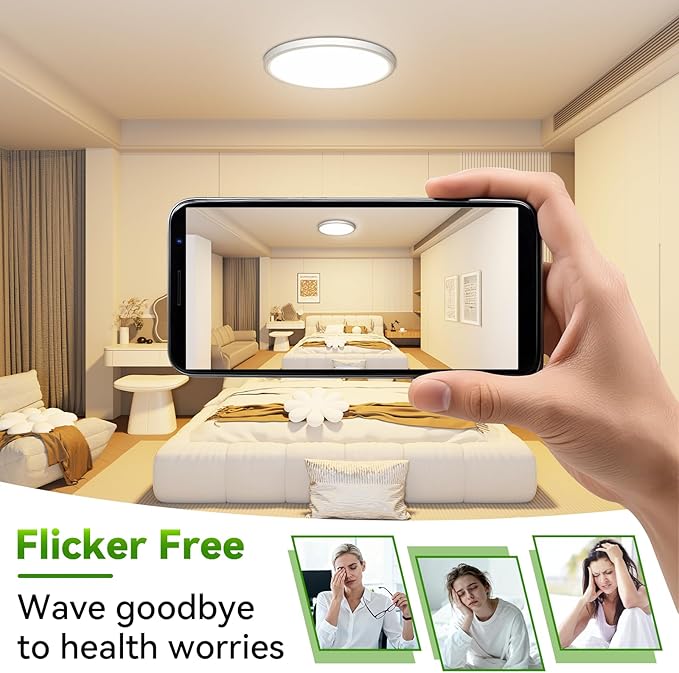 2Pack Led Ceiling Light, 42W 4500LM Ultra-Thin Surface Mount Light Fixtures, 15.8 Inch 3000K/4500K/6000K 3CCT Selectable Flush Mount Ceiling Light for Living Room, Bedroom, Kitchen……