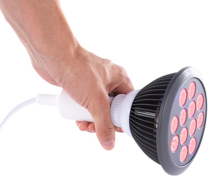 hooga HG24 Red Light Therapy Bulb — 660nm & 850nm Red & Near Infrared Light, 12 Dual-Chip LEDs, Targeted Light Bulb with Base & Braided Power Cord for Home Wellness Routine