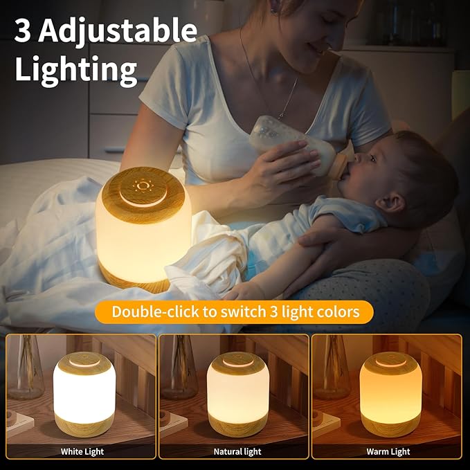 2 Pack Eye Caring Soft Night Light, Touch night light for Baby, Kids and Adults, Small Cute Bedside Lamp, 3 Colors, Dimmable, USB Rechargeable Warm Night Light for Bedrooms, Baby Nursery and Sleep Aid