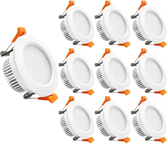 YGS-Tech 3 Inch LED Recessed Lighting, Dimmable Downlight 5W(40W Halogen Equivalent), CRI80, 2700K Ultra Warm White, Ceiling Light with LED Driver(10 Pack)