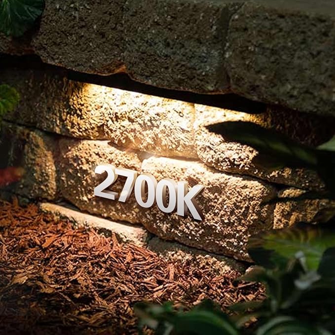 4 Inch LED Hardscape Paver Light, Warm White 2700K, 12V Low Voltage AC/DC, Garden Pathway Light Outdoor IP65 Waterproof 10 Pack