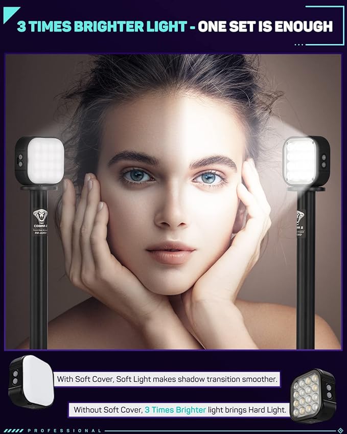 IFOOTAGE RGBW Video Light, Portable RGB Camera Light, 2700K-10000K/CRI 95+/120 mins Battery Life/Rechargeble/APP Control/Magnetic, Camera LED Light for Vlogging/Live Streaming/Photography, C4 Purple