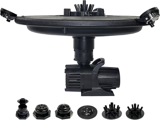 HALF OFF PONDS Floating Fountain, 1/3 HP Pond Aerator, 100 ft Cord, 5,200 GPH Water Pump, 9 Spray Patterns, White LED Lights, Energy-Efficient, for Ponds & Water Gardens