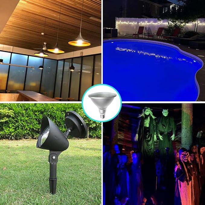 Par38 Color Changing Flood Light Bulbs, Outdoor/Indoor Dimmable E26 30W LED Remote Control Bulb for Valentine's Day Home Party Decoration(RGB+Warm White)