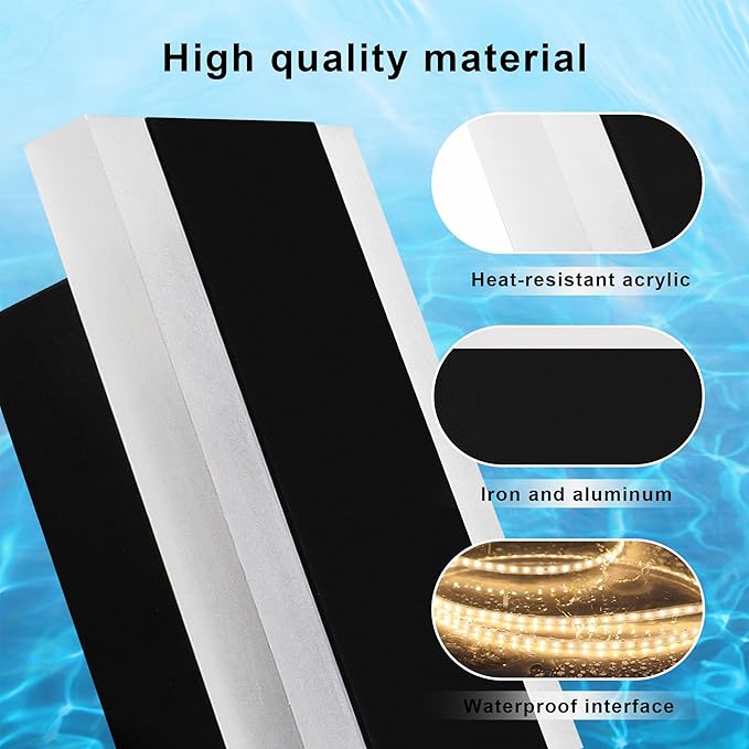 Outdoor Wall Light Fixtures Modern Long LED Wall Sconce Black Exterior Light Fixture Ip65 Waterproof Wall Lamp 3000k Metal Rectangular Wall Lights For Villa Patio,Courtyard,Porch Bedroom,59.05''