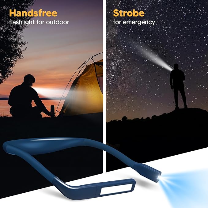 Book Light For Reading In Bed Neck Light Rechargeable Lamp For Reading Camping Working, Mothers Day Gifts for Mom Book Lovers Trending Gifts For Men Women Adults Teens Readers Bible Study Supplies