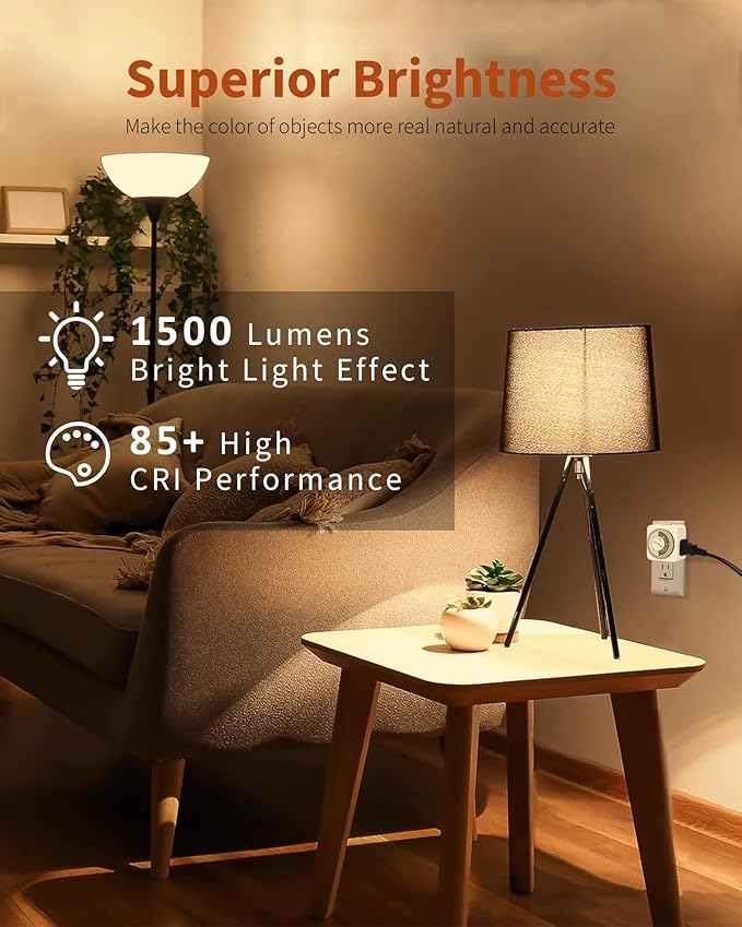 TJOY LED Light Bulbs, 100 Watt Equivalent A19 LED Bulbs, Soft Warm White 2700K, Energy Saving Lightbulbs with E26 Standard Base, 1500 Lumens Non Dimmable Lamp for Home Bedroom Kitchen, 12 Pack