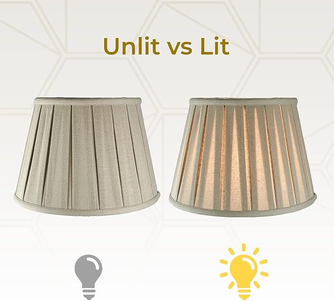Royal Designs, Inc. Empire English Pleat Lamp Shade, BSO-724-16LNBG, 10.5 x 16 x 11, Linen Beige