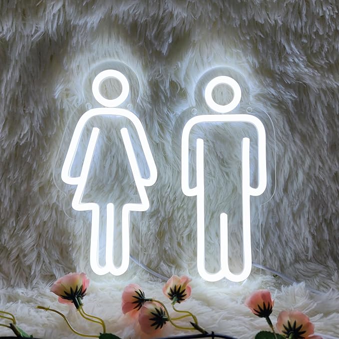 Toilets Neon Signs for Wall Decor Neon Lights for Bedroom Led Business Signs Suitable for Washroom Restroom Christmas Birthday Party Unique for Lover,25cm