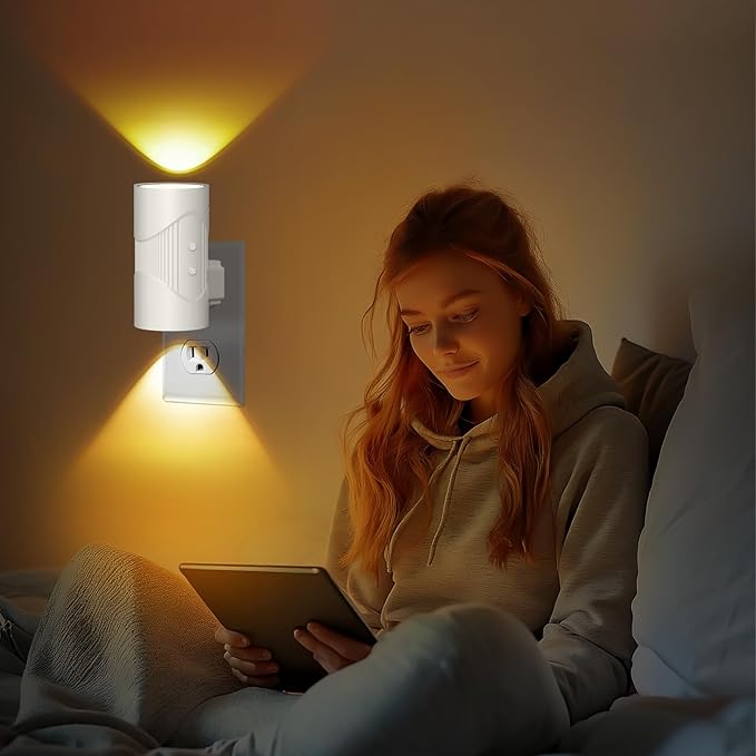easuntec Night Light, Night Lights Plug into Wall, Color Changing Night Light, Dusk to Dawn Sensor, 8 Light Modes, Dimmable RGB Night Lights for Bedroom Bathroom Hallway Kitchen Stairs (RGB,2 Pack)