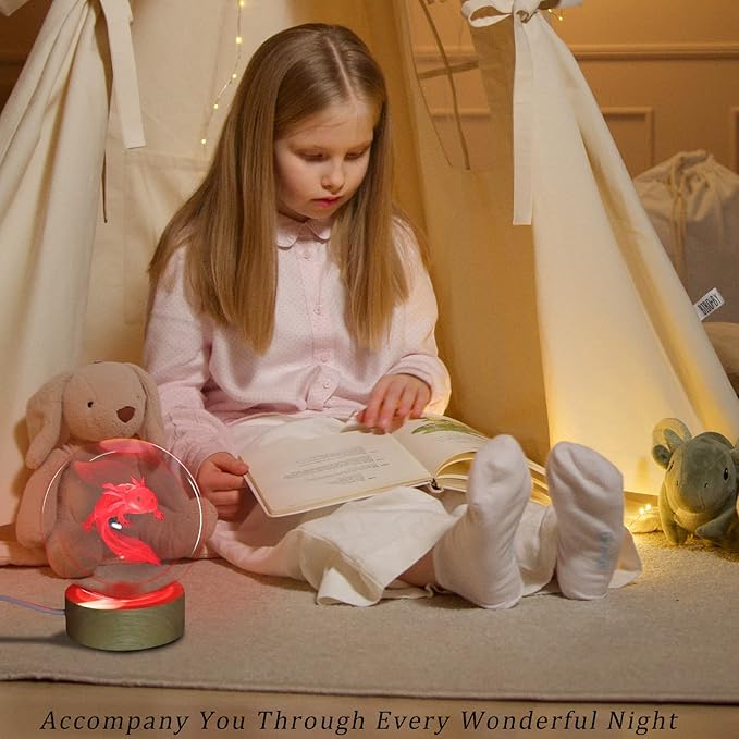 3D Axolotl Crystal Ball Night Light with 16 Color LED Wooden Base, Premium 2.4 Inch Axolotl Glass Ball Lamps with Remote for Birthday Holiday, Cool Axolotl Toy Decor Gifts for Boys Girls Kids