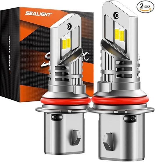SEALIGHT 9004 Fog Bulbs with 6500K White Light,30000LM Super Bright, 1:1Mini Design Fog Light Bulbs,3 Mins Plug-N-Play, Pack of 2
