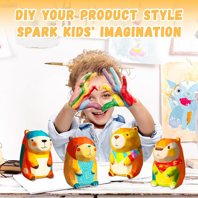 Paint Your Own Capybara Lamp Kit, Arts and Crafts for Kids Ages 8-12, DIY Capybara Night Light Girls Crafts Ages 8-12, Art Supplies Painting Kit Toys for Kids Birthday Ages 3 4 5 6 7 8 9 10 11 12+