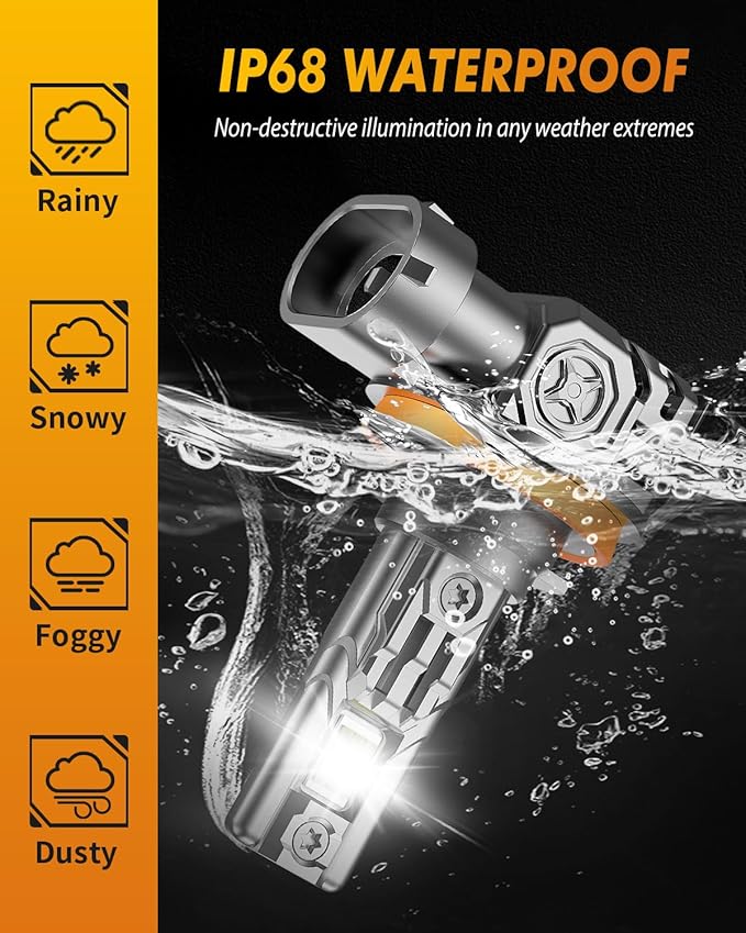 FAHREN 2025 Upgraded H11/H9/H8 LED Bulbs, 80000LM 1000% Ultra-Bright, Real 1:1 Mini Size, H11 Light Bulb Halogen Replacement, 6500K Cool White, Quick Install No Adapter Needed, Pack of 2