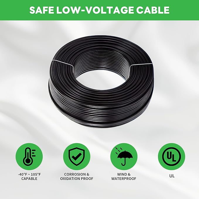 12v Landscape Lighting Kit, with 12 Pack 3CCT Spotlights and 200W Transformer and 250FT Cable and 40 Wire Connectors, Aluminum ORB Ip65 Waterproof Tree Light for Home Patio Plant