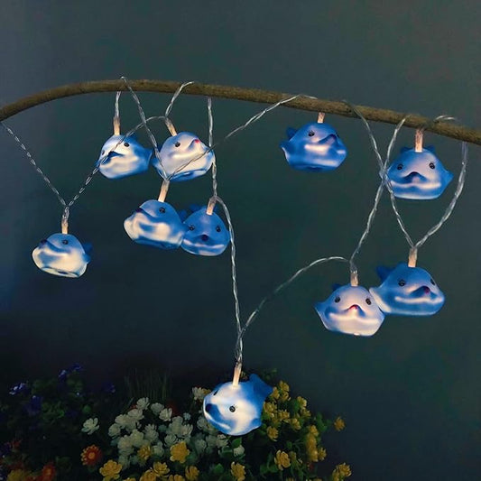 Cute Animal Dolphin String Lights,10 LED Dolphin Night Light Fairy Light Battery Operated for Children Bedroom Party Christmas Decoration (Dolphin)