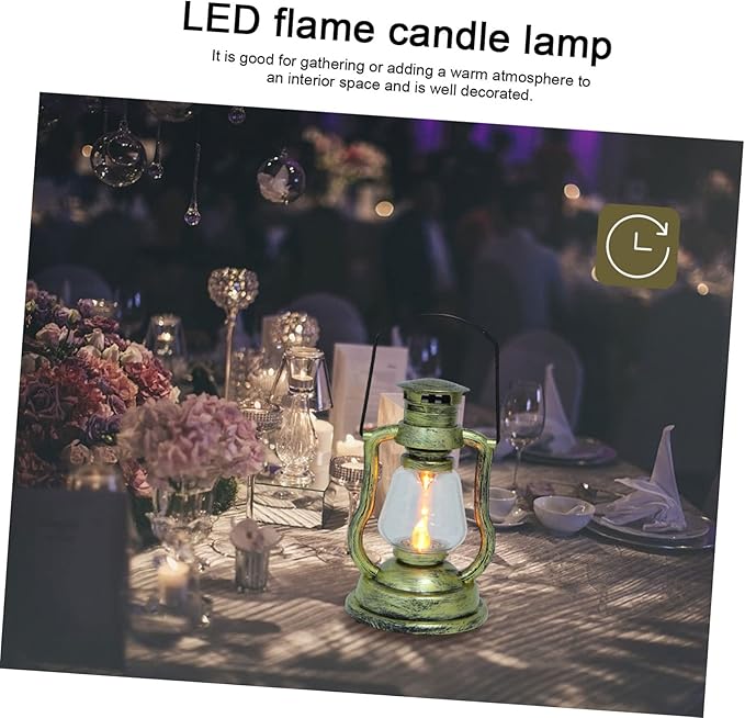 STOBAZA 1pc Vintage Handheld Kerosene Lamp Rechargeable Retro Lantern for Home Decor Festivals Bar and Garden Use Chic Atmosphere Night Light Non-Battery Included