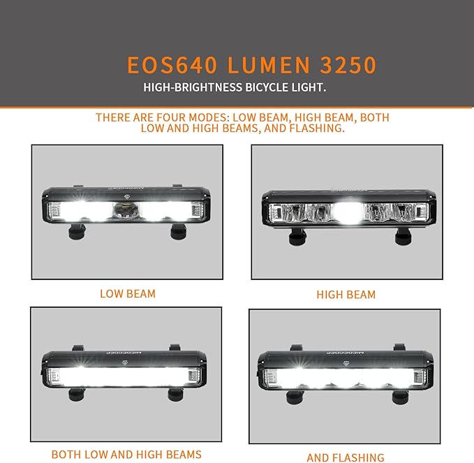 Super Bright 3250 Lumen LED Bike Light, USB Rechargeable Bicycle Headlight, Waterproof Daytime Running Light for Bike, MTB Off-Road & Commuter Cycling Safety