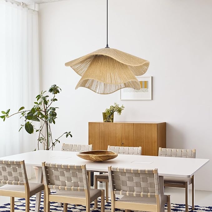 Arturesthome Pendant Light for Foyer Hallway Woven Pendant Lighting,Coastal Rope Lamp Shade Creative Ceiling Hanging Light for Dining Table Room