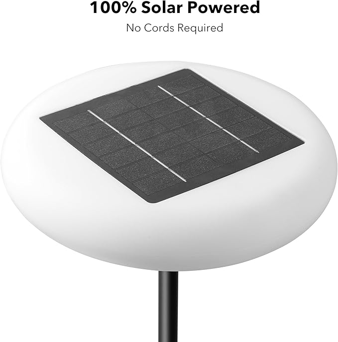 Outdoor Floor Lamp, 100% Solar Powered Floor Lamp for Patio Decks Lawn Pool Garden Outdoor Spaces, Fully Weatherproof