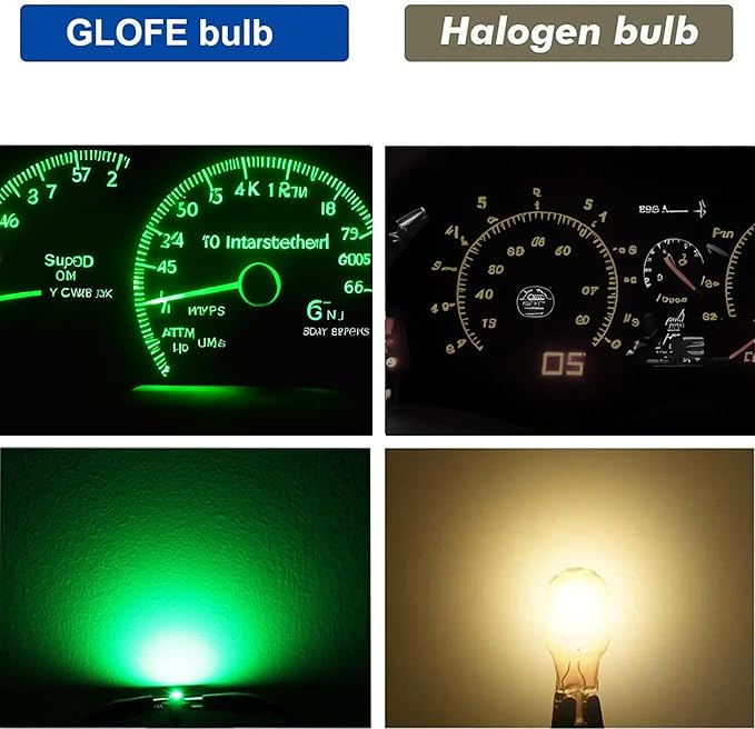 T10 194 168 Dash Instrument White LED Light Bulbs Bright Panel Gauge Cluster Dashboard LED Light Bulbs 10Pcs/Set (Green)