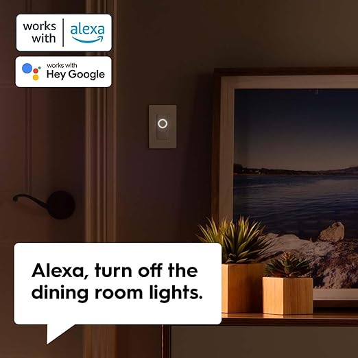 GE Lighting CYNC Smart Dimmer Light Switch, Neutral Wire Required, Bluetooth and 2.4 GHz Wi-Fi 4-Wire Switch, Compatible with Alexa and Google Home (2 Pack)