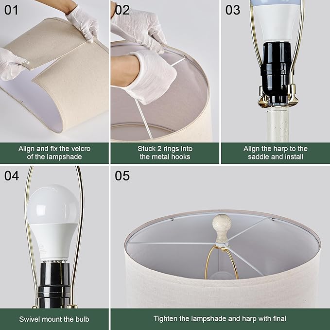 Farmhouse Lamps for Living Room Set of 2, 28" Table Lamps for Bedroom with USB A+C Charging Ports, Touch Lamps for Nightstand, 2 Bulbs Included