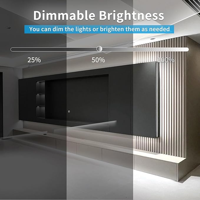 16.4ft COB LED Strip Lights White Dimmable DC 24V 6000K Flexible LED Tape Light for Bedroom, with Remote and app Control LED Tape Lights ，for DIY Home Decoration