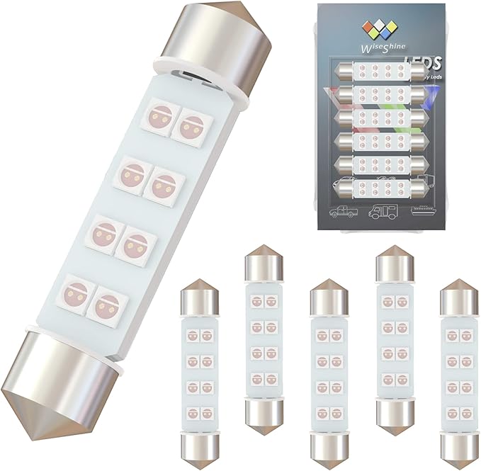 DC 24V 44mm 578 LED Bulb Pink Purple 211-2 569 561 Festoon LED Car Bulbs for Truck Marine Boat Interior Map Trunk Lights(Pack 6)