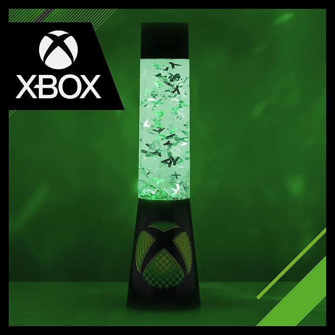 Paladone Xbox Glitter Flow Lamp, Night Light Mood Lighting, 33 cm