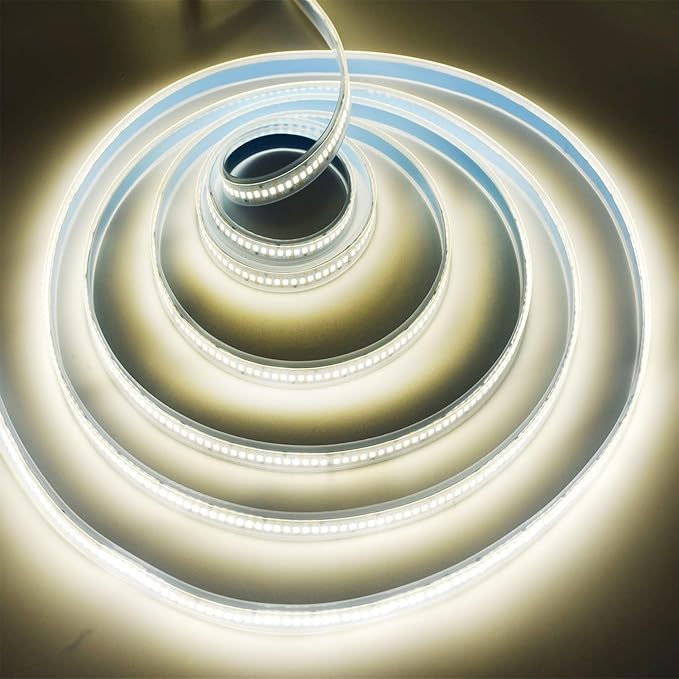 SUYOOULIN LED Strip Lights, SMD 2835 LED Strip, DC12V 1200LEDs 16.4Ft 26000LM High Density LED Light Strips Tube Waterproof IP67, 3 Times Brightness Than SMD3528 LED Strip, Natural White 4500K