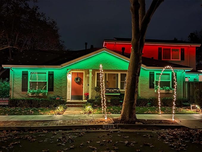 IP68 Waterproof 100FT/Roll 60LEDs/M 20LEDs/Ft 24V Outdoor 5050 RGB LED Strip Light Kit with RF Remote & WiFi Music Sync Controller for Swimming Pool, Porch, Patio, Rooftop, Dock