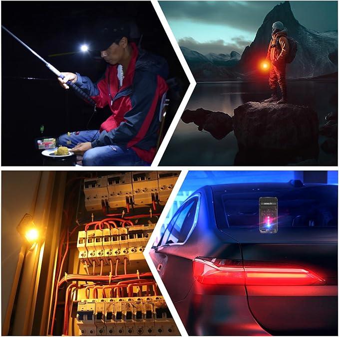 BORUIT V15 LED Small Powerful EDC Flashlight with Warm White Red Light,Bright 1200LM USB C Rechargeable 10 Modes Mini Pocket Keychain Flash Light with Clip,IP67 Waterproof,80°Head Swivels,Tail Magnet