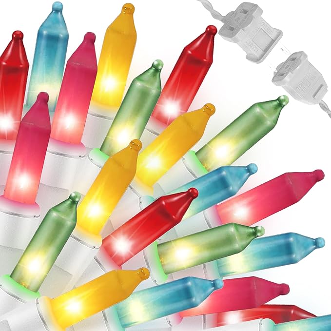 LAMPHOME Easter String Lights,Super-Bright Extendable 100 Count 19.6FT White Wire Mini Pastel Fairy Lights, 120V UL Certified for Garden Patio Holiday Party Outdoor Indoor Decoration, Multicolor