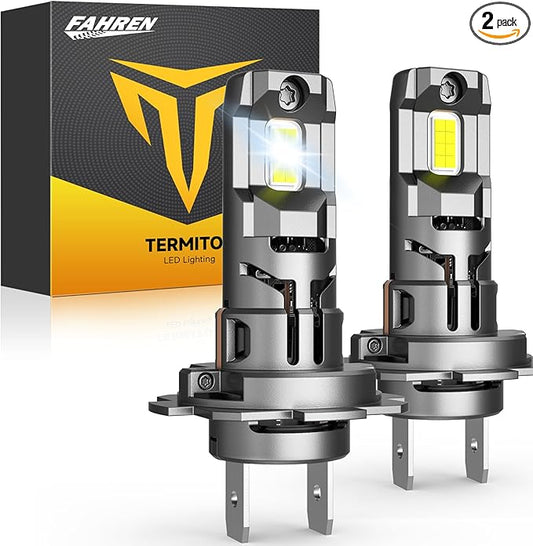 FAHREN Latest-gen H7 LED Bulbs,40000LM 900% Ultra-high Brightness,6500K Cool White Light, Real 𝟏:𝟏 Mini Size, No Adapter Required, Plug and Play, Pack of 2