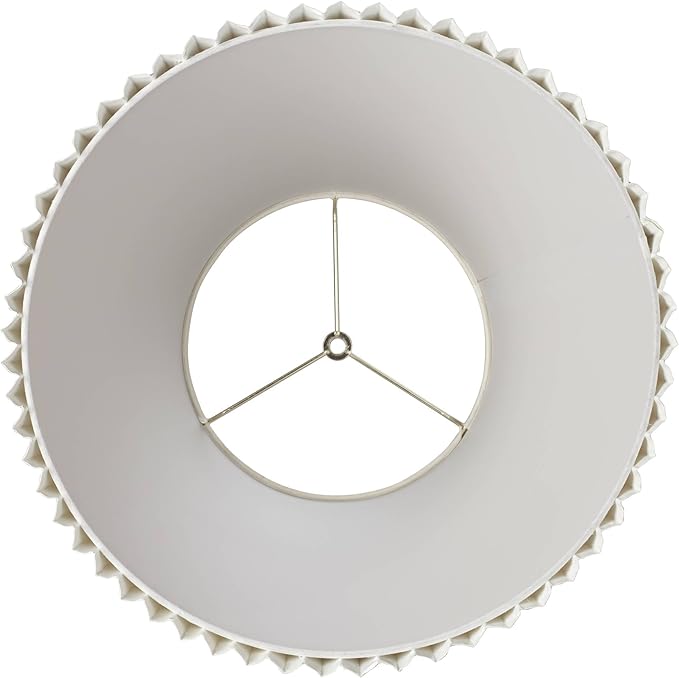 Set of 2 Pleated Empire Lamp Shades Ivory Large 10" Top x 17" Bottom x 14.75" High Spider with Replacement Harp and Finial Fitting - Springcrest