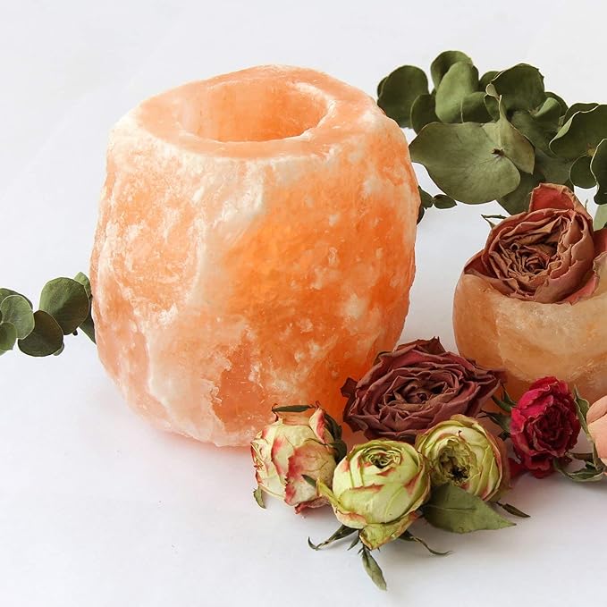 Himalayan Glow Candle Holders, Himalayan Salt Tea Light Candle Holders - 6 Pack