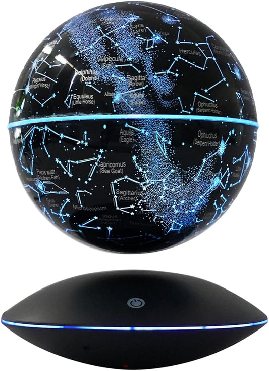 Magnetic Levitating Globe with LED Light,Floating Globes Constellation Ball Night Light Cool Tech Children Educational Gift Home Office Desk Decor