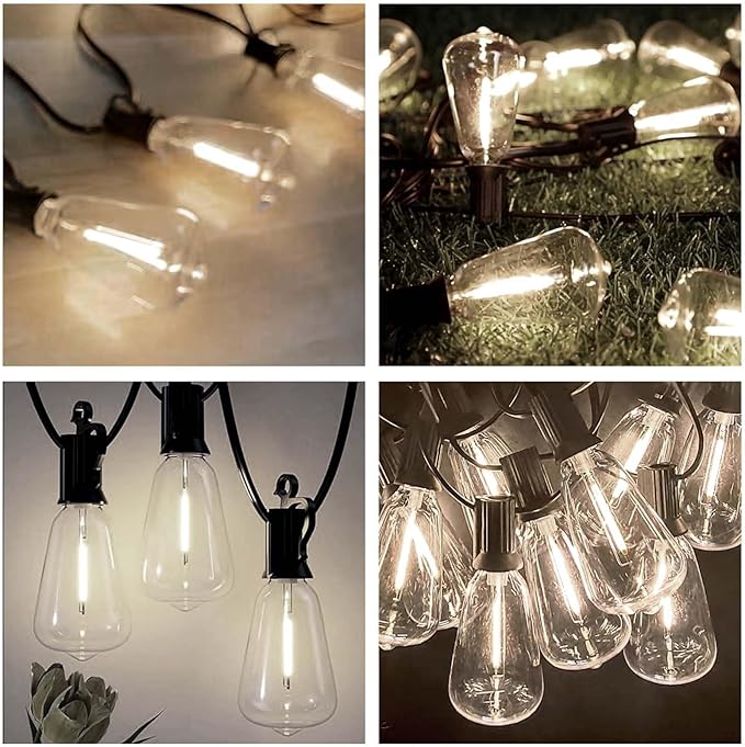 10 Pack ST38 Replacement Bulbs,Shatterproof Plastic Vintage LED Edison Bulbs C7/E12 Base 0.6W Clear Energy-Efficient Warm White 2700K for Indoor/Outdoor String Lights