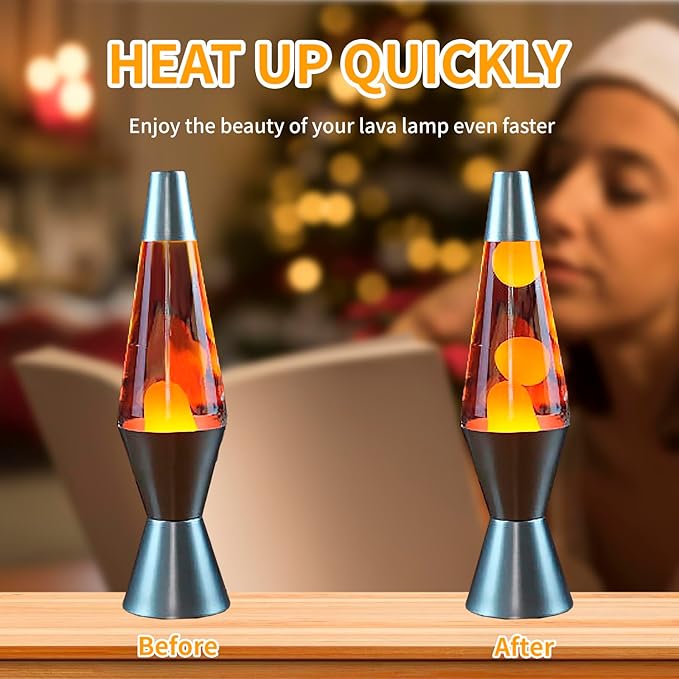 6 Pack Lava Lamp Bulbs 25 Watt 120V S11 Replacement Light Bulb E17 Standard Base for Glitter Lamps