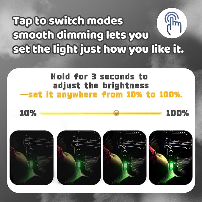 Retro Car Bulbs, No Pole Touch Dimmable USB & Battery Operated LED Car Interior Decorative Lamp, Automotive Interface Mood Night Lights, Mini Portable Camping Lights Decorations (white, 1Pack)